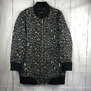 Sam Edelman leopard print coat wool blend large